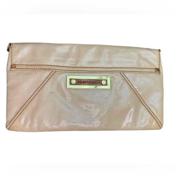 Rare Tory Burch cream studded gold detail Clutch Envelope Style vintage bag - Picture 7 of 10